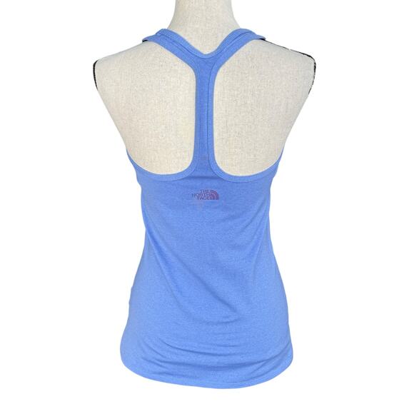 North Face Medium Racerback Tank Top Stretch Running Pullover Blue Heathered - Picture 3 of 7